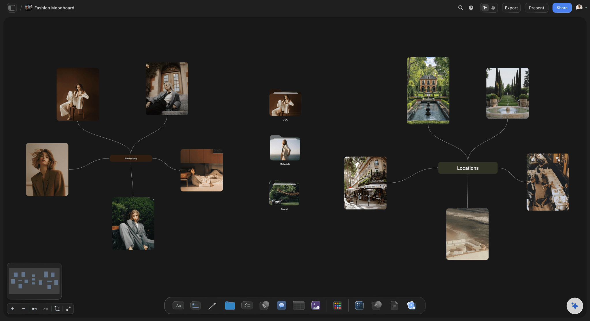 A photoshoot moodboard template ready to duplicate